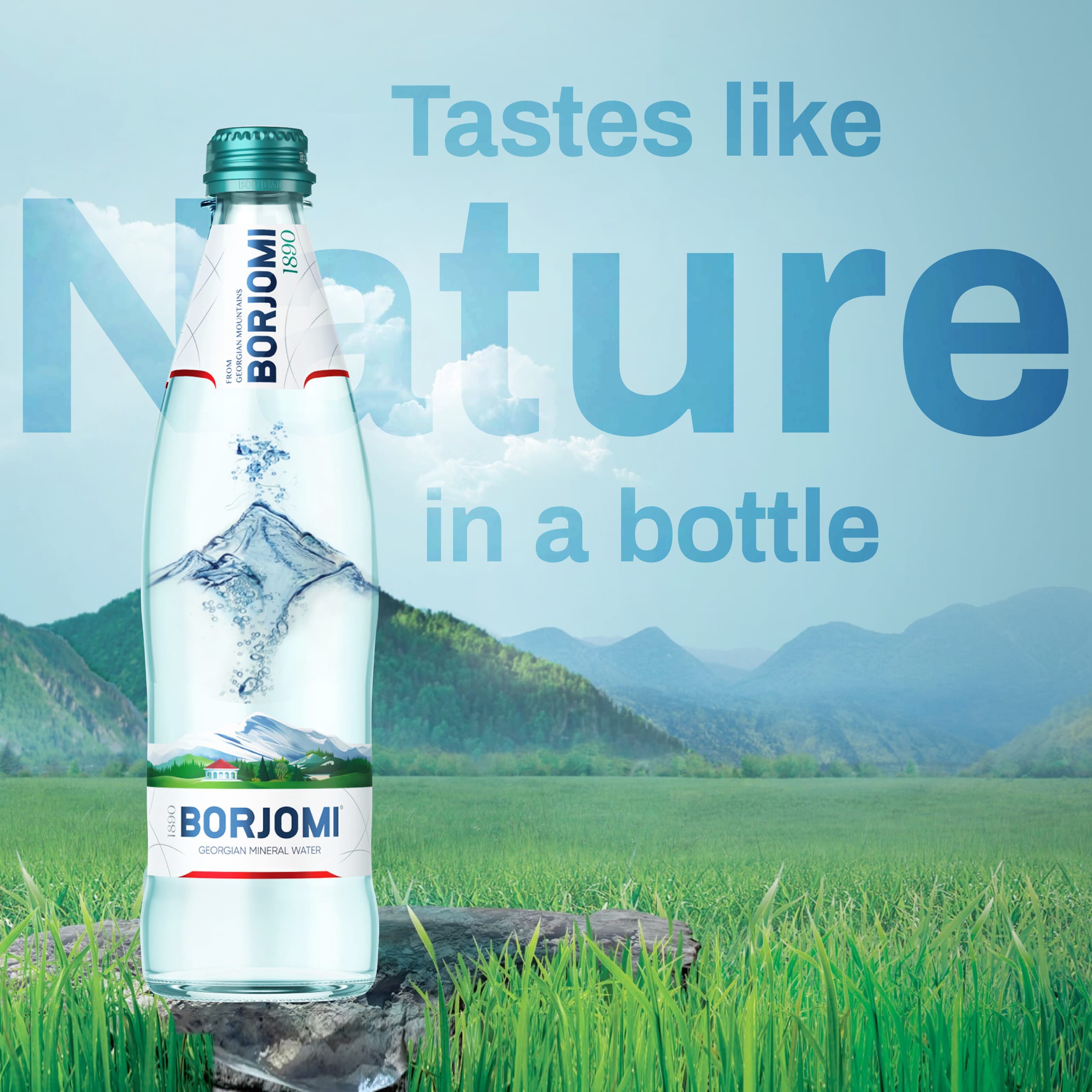 Borjomi Sparkling Water, 16.9 Fl. Oz. Glass Bottles (12 Pack) - Borjomi  America Inc